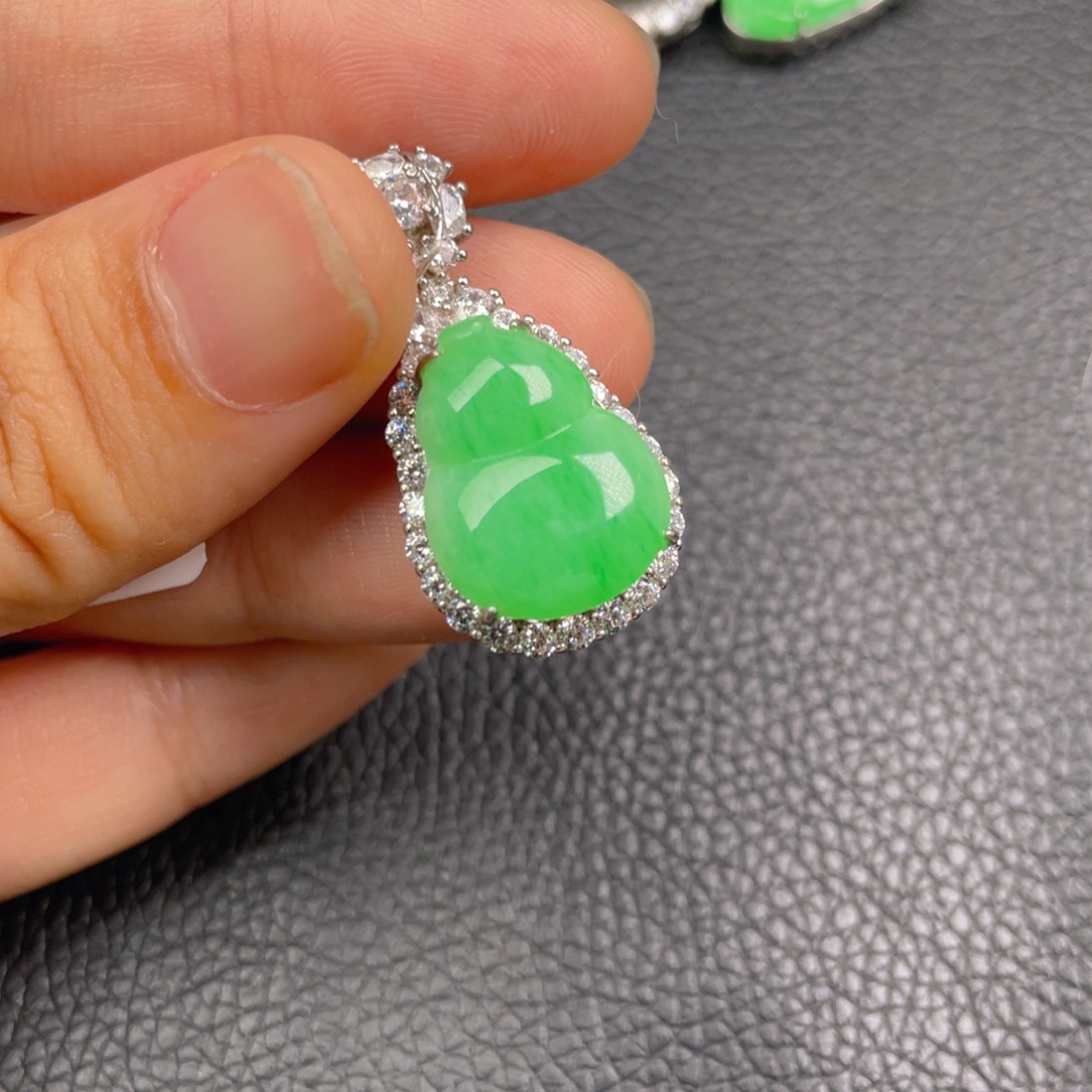翡翠吊坠(不含链)银S925镶嵌