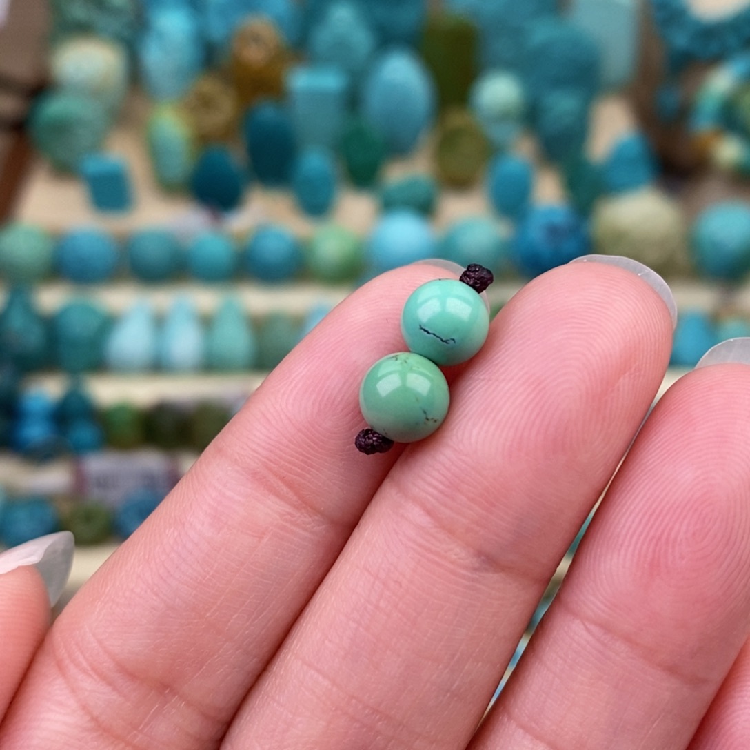 绿松石珠宝奇石未镶嵌6.5mm