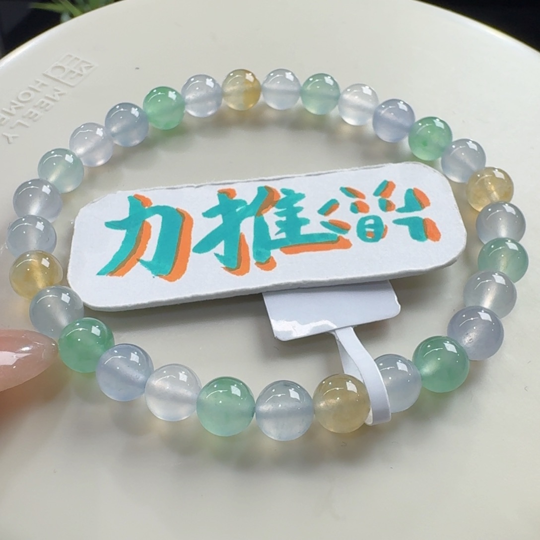 未镶嵌手串翡翠高冰玻马卡龙卡6性价比巨高！