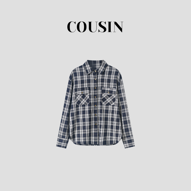 D.cousin  新款秋季时尚百搭显瘦格子外套女 29150