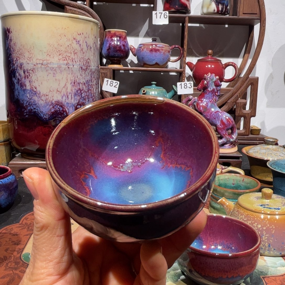 中国神后钧瓷茶器微微瑕