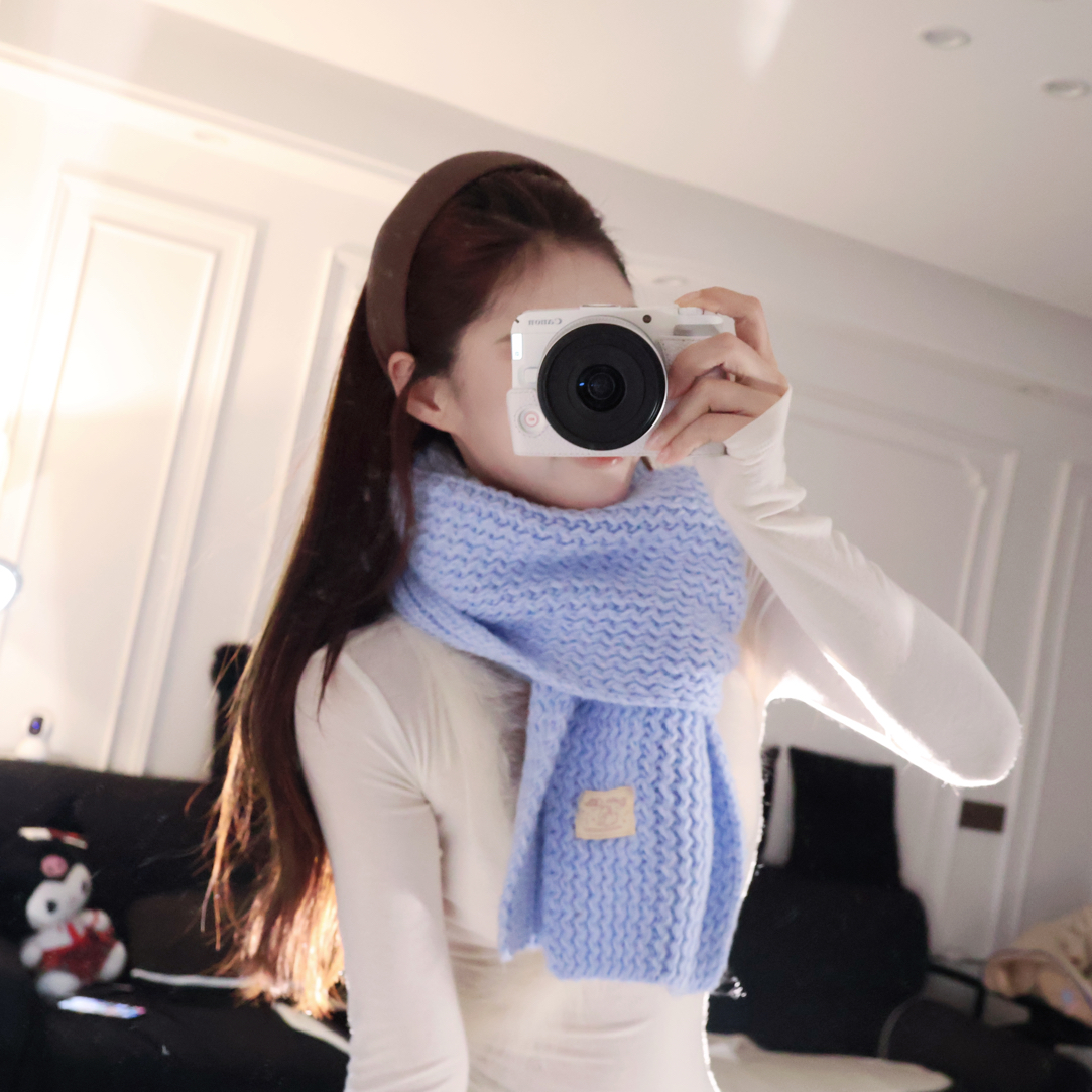 软糯针织毛线围巾女款2025新款冬韩系高级感加厚保暖防寒护颈围脖