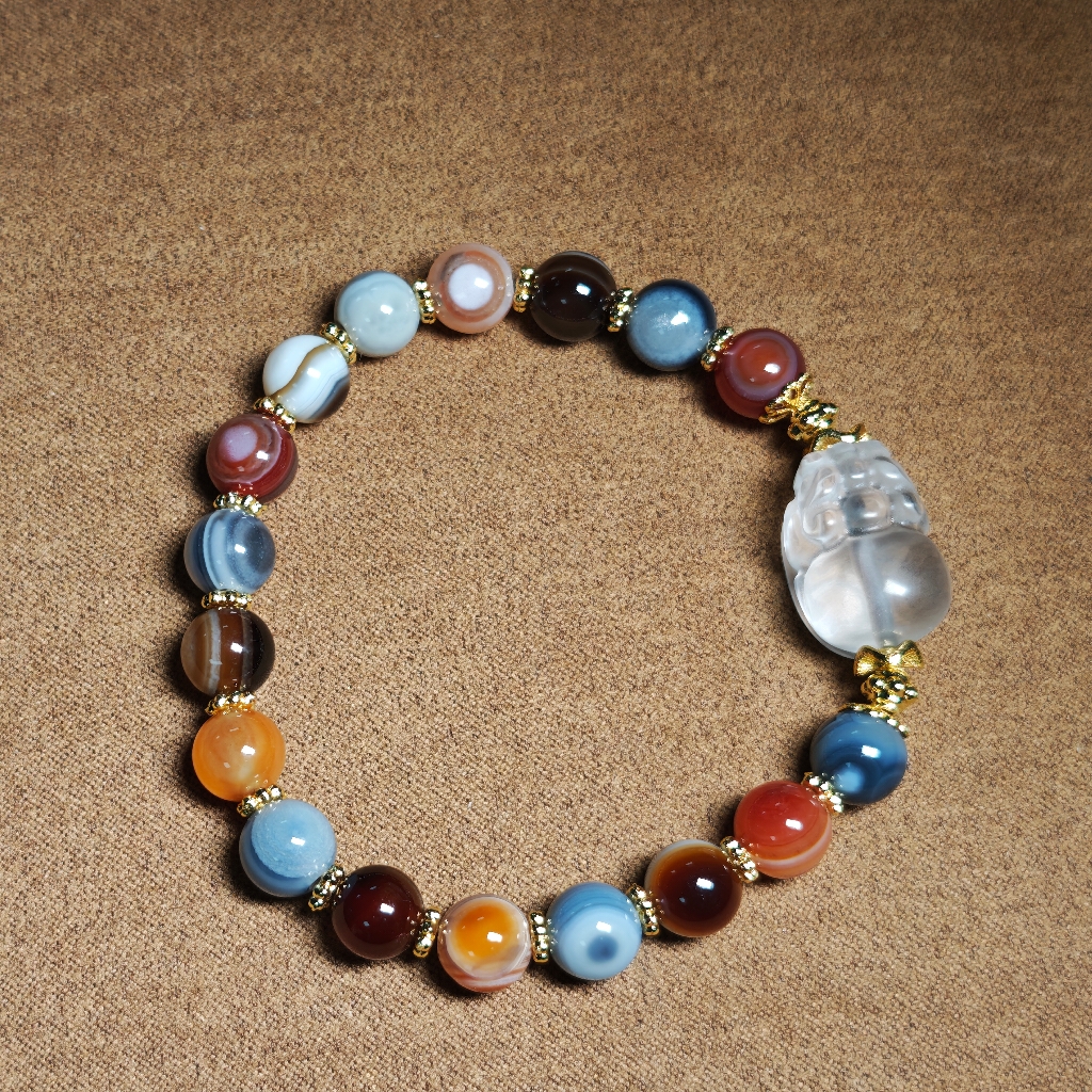 【画子甄选】羊板眼天珠多宝手串8mm+