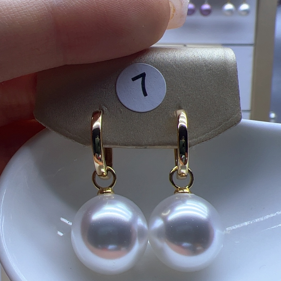 淡水珍珠耳饰银S925镶嵌