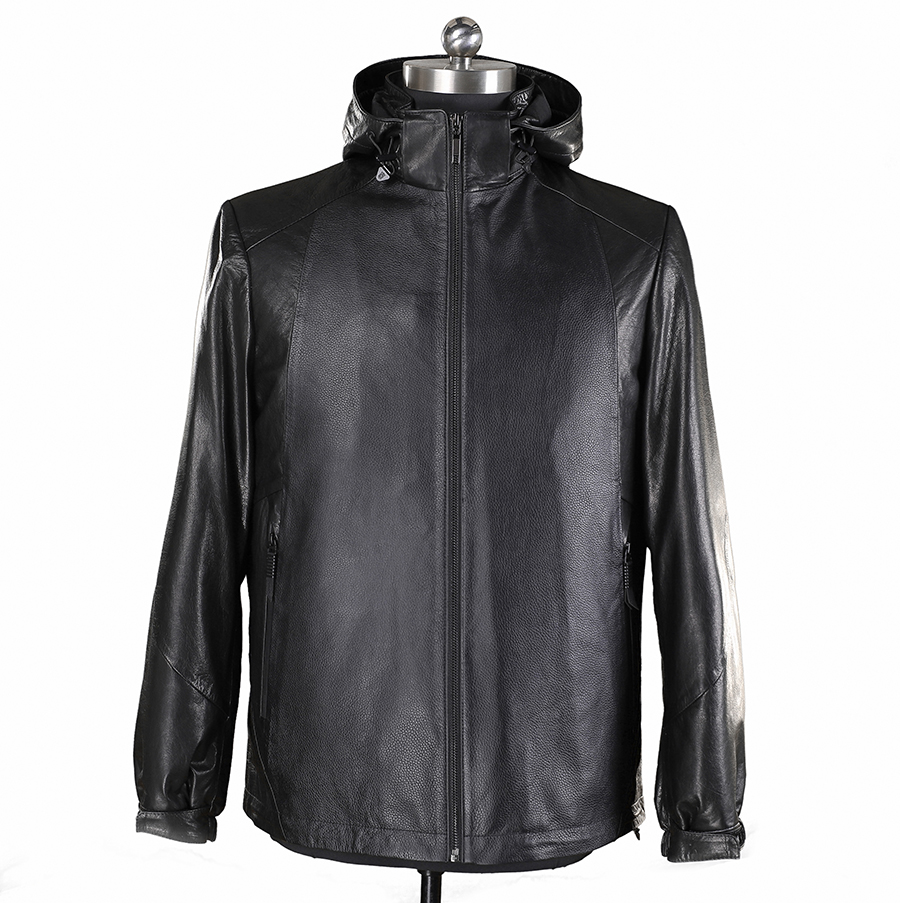 {直播}2025冬季新款连帽牛皮羽绒皮衣2309款