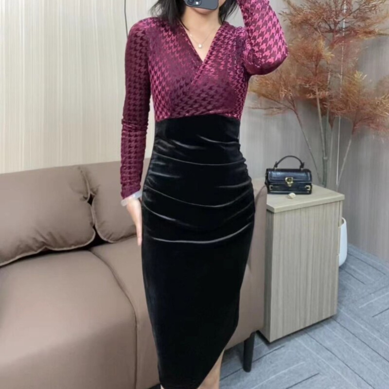 气质显瘦女人味连衣裙Q191385显高洋气收腰显高轻奢