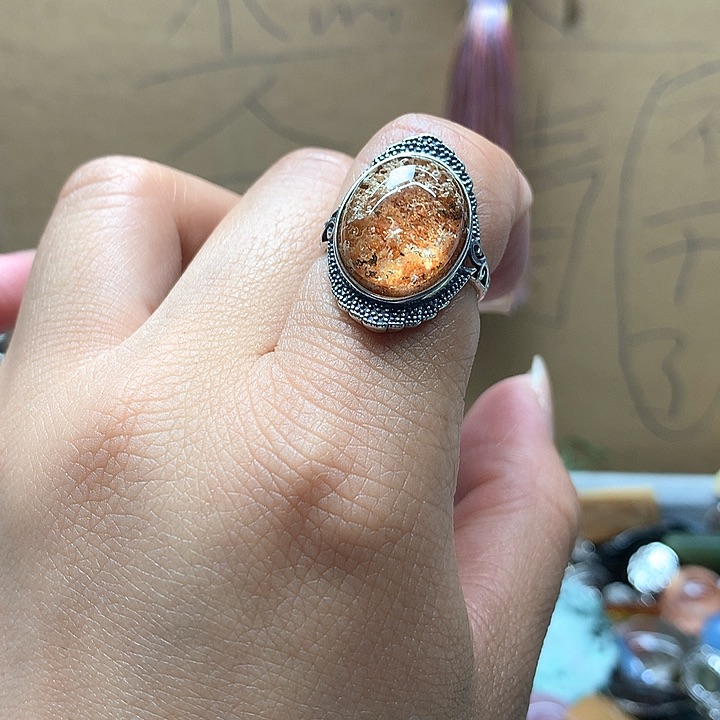 水晶水晶戒指银S925镶嵌