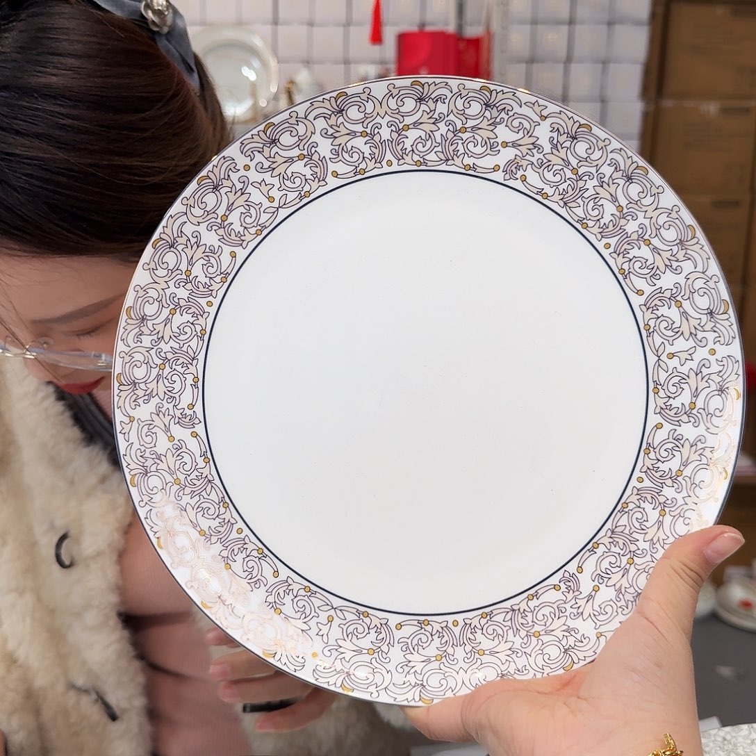 骨瓷高骨10.5英寸平盘27cm 2个