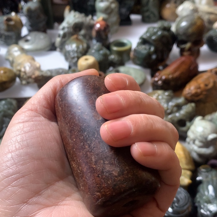 岫岩河磨玉（透闪石质玉）手链未镶嵌花***挖