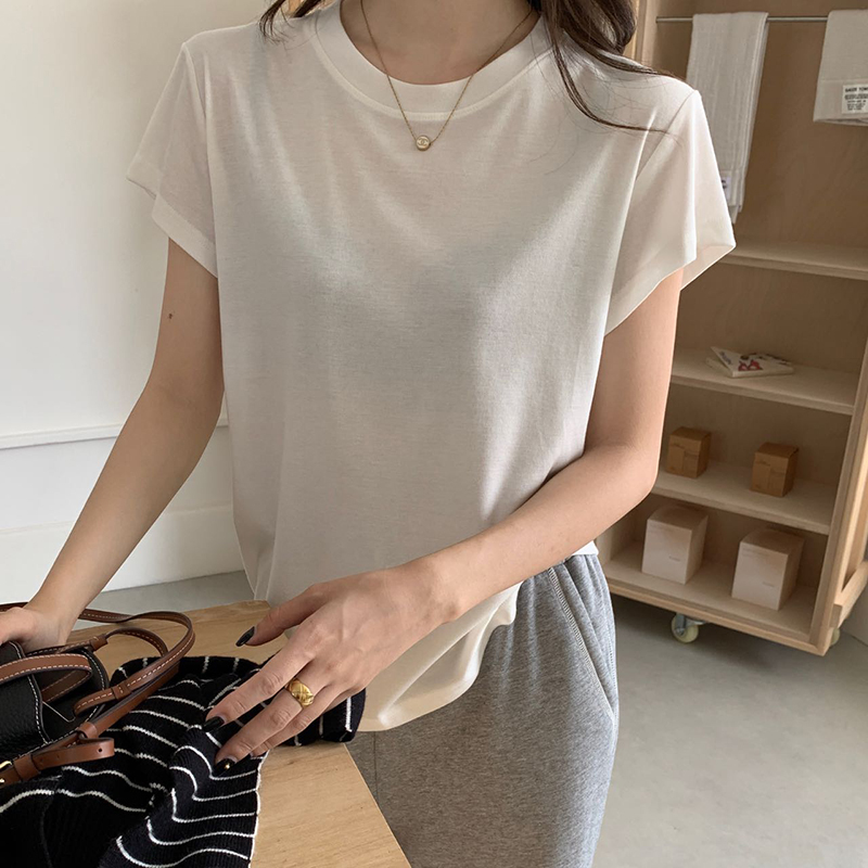 QY3883闰熙runxi新款韩版简约短袖T恤小飞袖打底衫半袖上衣T恤夏