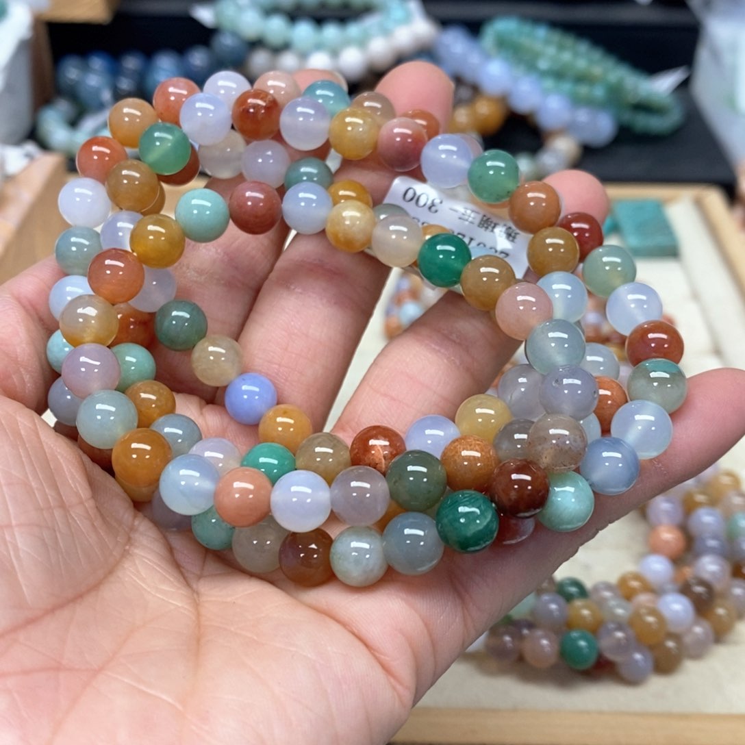 硅化珊瑚（珊瑚玉）手链未镶嵌蓝**?242