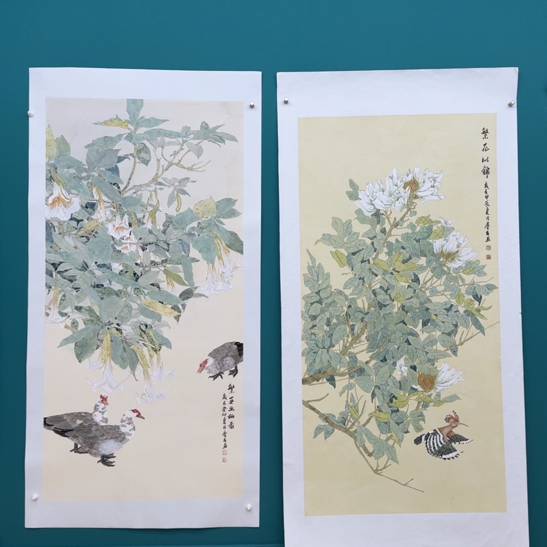 国画李*民李庆友花鸟四尺两张