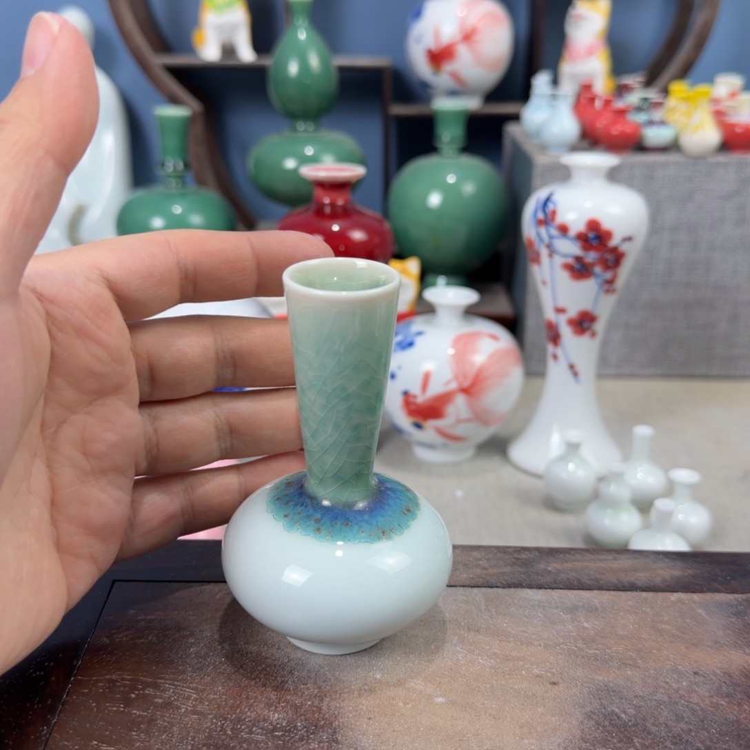 陶瓷手工小花器摆件
