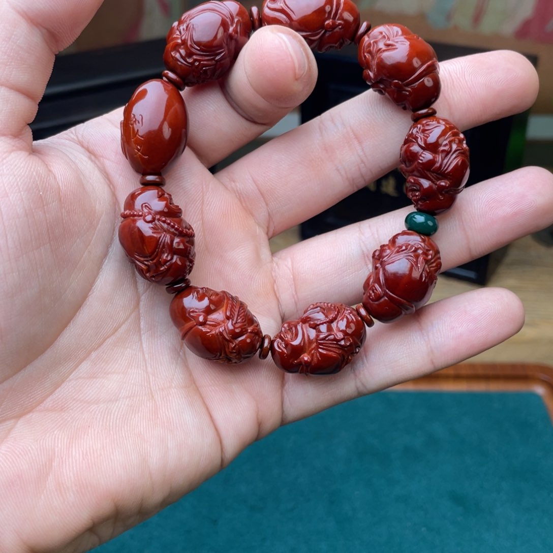 橄榄核吊坠弥勒1.8手串表弟回血