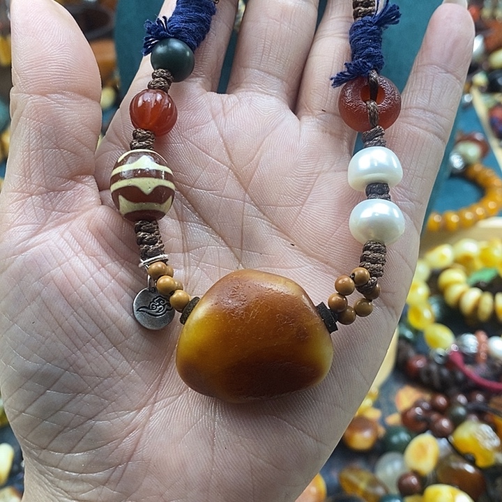 蜜蜡未镶嵌项链项链