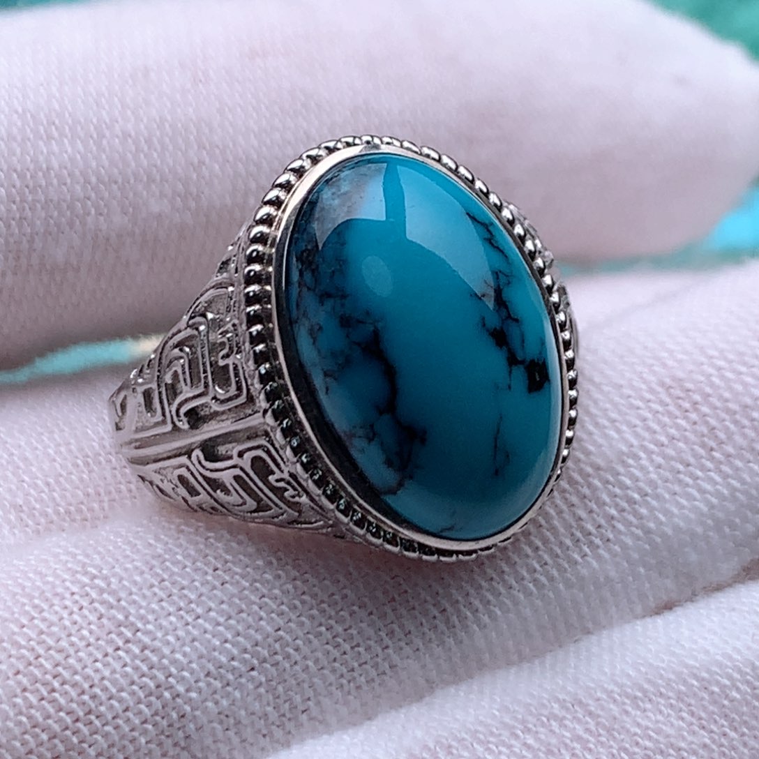 绿松石珠宝奇石银S925镶嵌