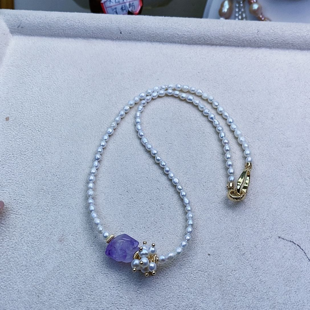 淡水珍珠颈饰银S925镶嵌