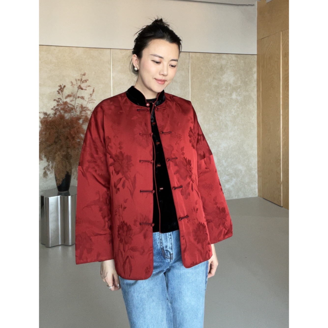 瑞瑞ANNYRUI【新年好物】高定浮雕提花高级优雅内敛中国风马夹棉服