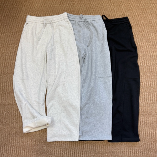 Rita’ Choice 2024秋冬新款女装柔软舒适加厚一体绒弯刀卫裤