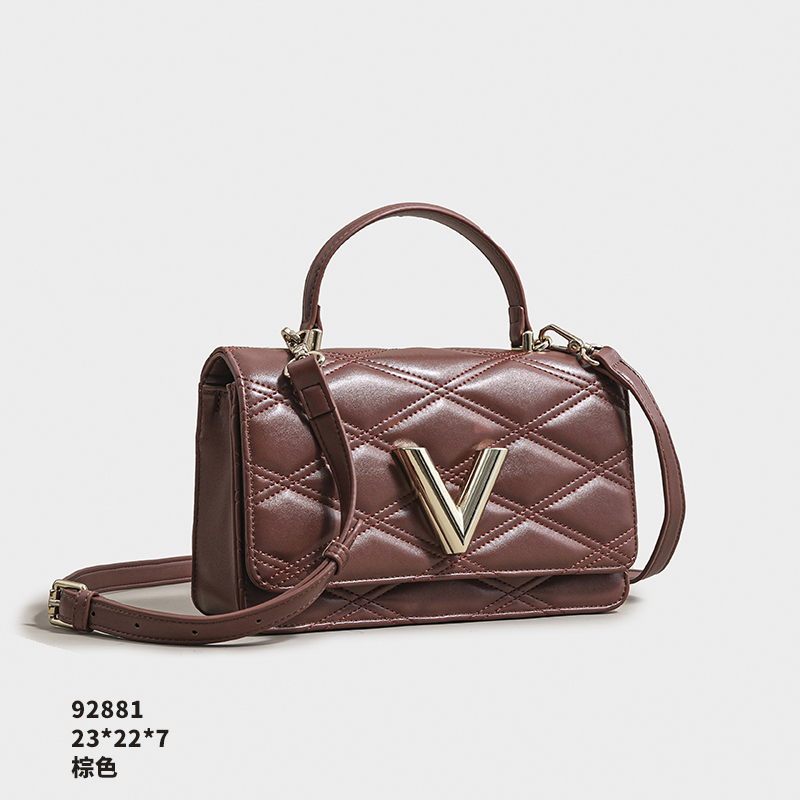 【Elin定制】女士潮流时尚经典气质手拎单肩包SK-92881-棕色