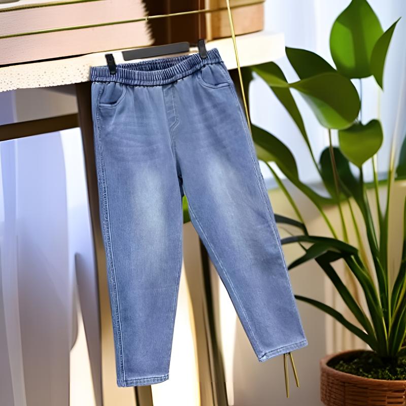 210-300斤 分码 高弹力纯色百搭加绒牛仔裤