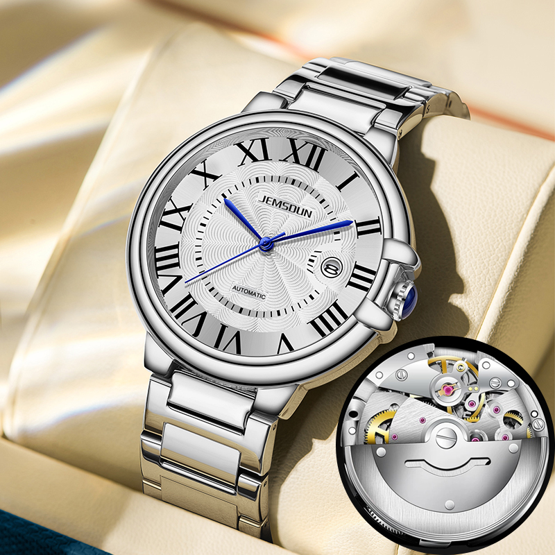 【FH专属】高端白面钢带百搭简潮腕表防水夜光时尚手表JSD-1829