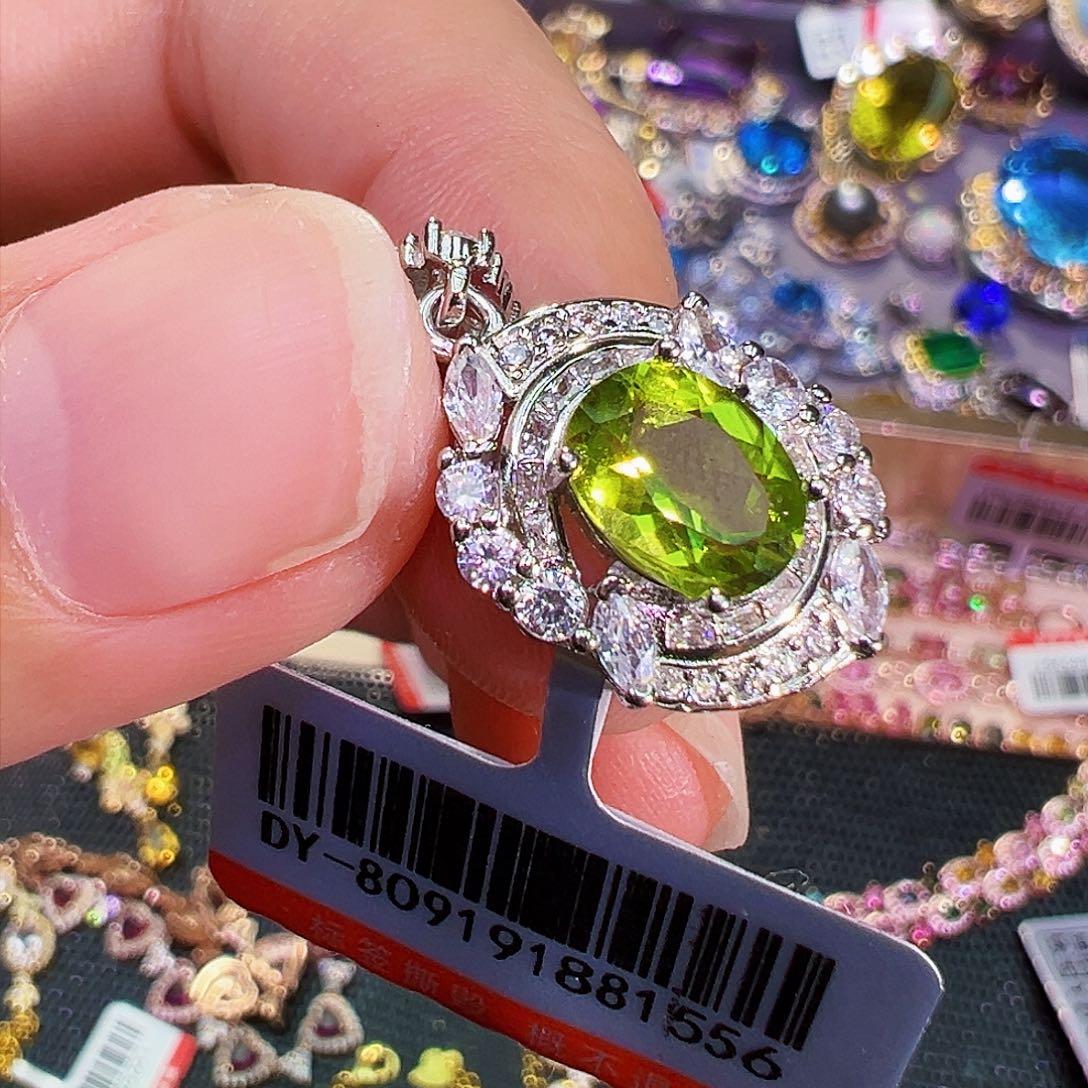 颈饰银S925镶嵌橄榄石