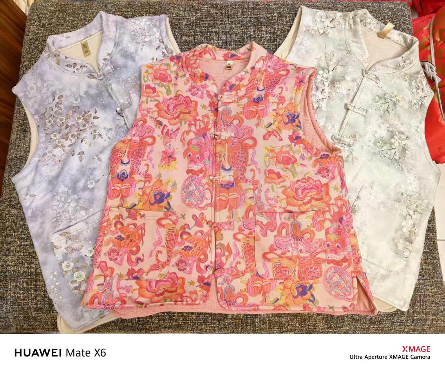 女款雪花绒马甲民国风