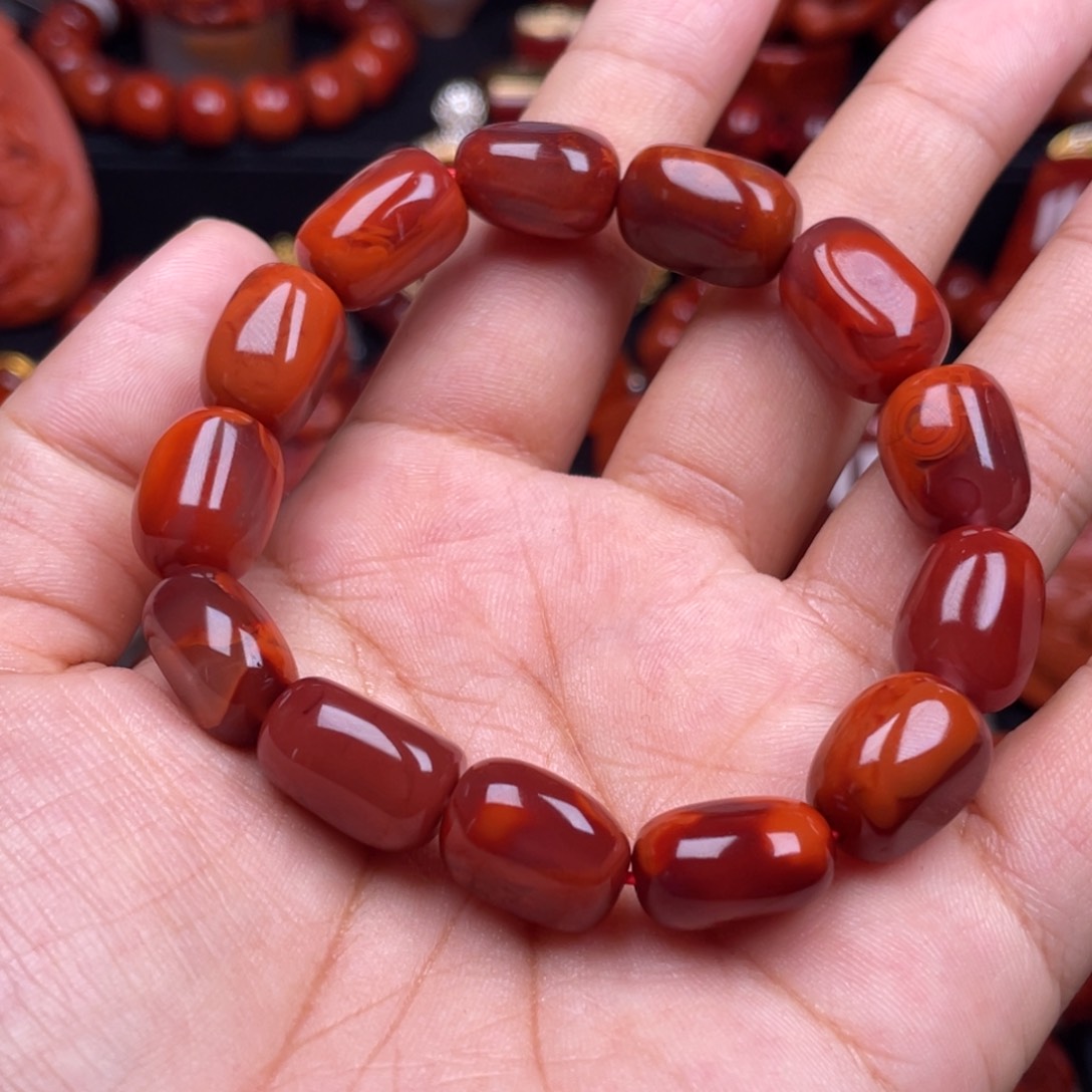 南红玛瑙珠宝奇石未镶嵌单圈