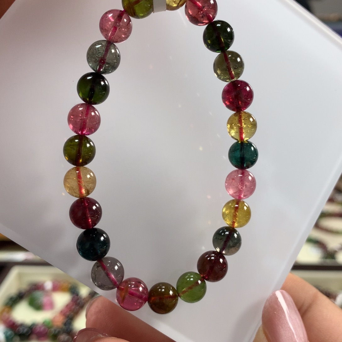 碧玺手链未镶嵌7.7毫米左右