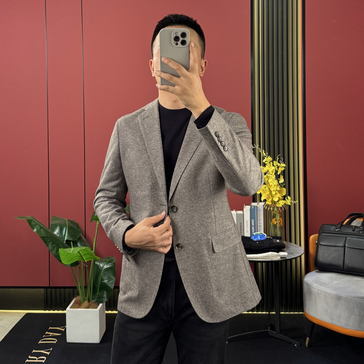 Dubai都佰 25秋 巴素兰精纺羊毛休闲男士便西XF85050