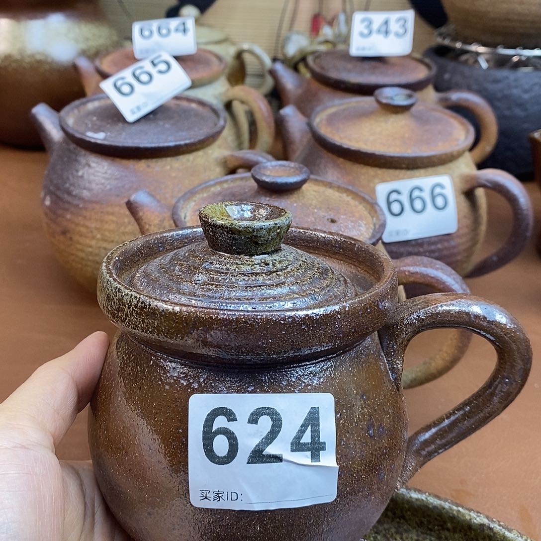 Q***Q壶柴烧粗陶盖杯一物一拍350