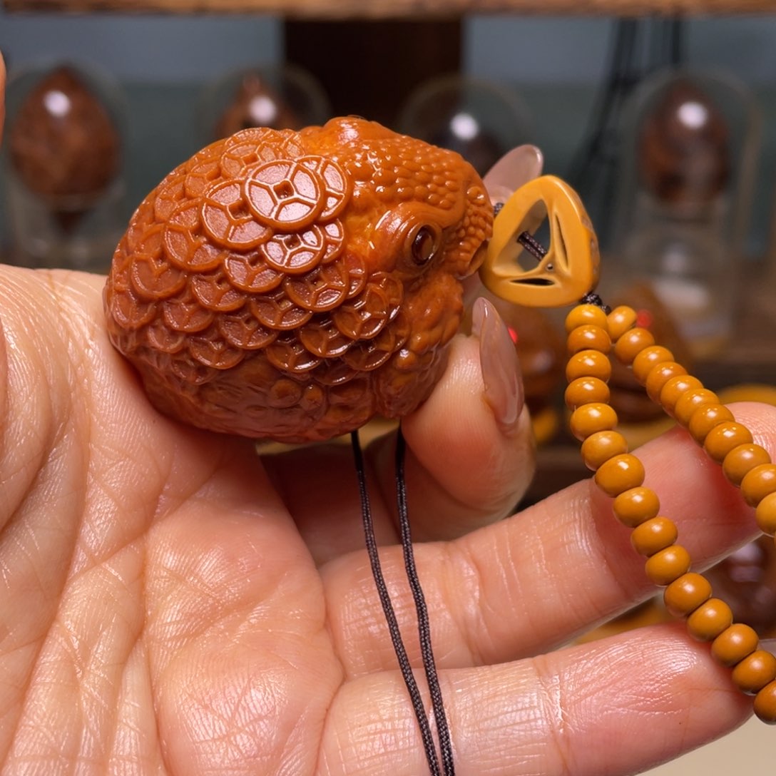 佛螺菩提吊坠辈辈有财金蟾富贵脸链子一套 三七尺