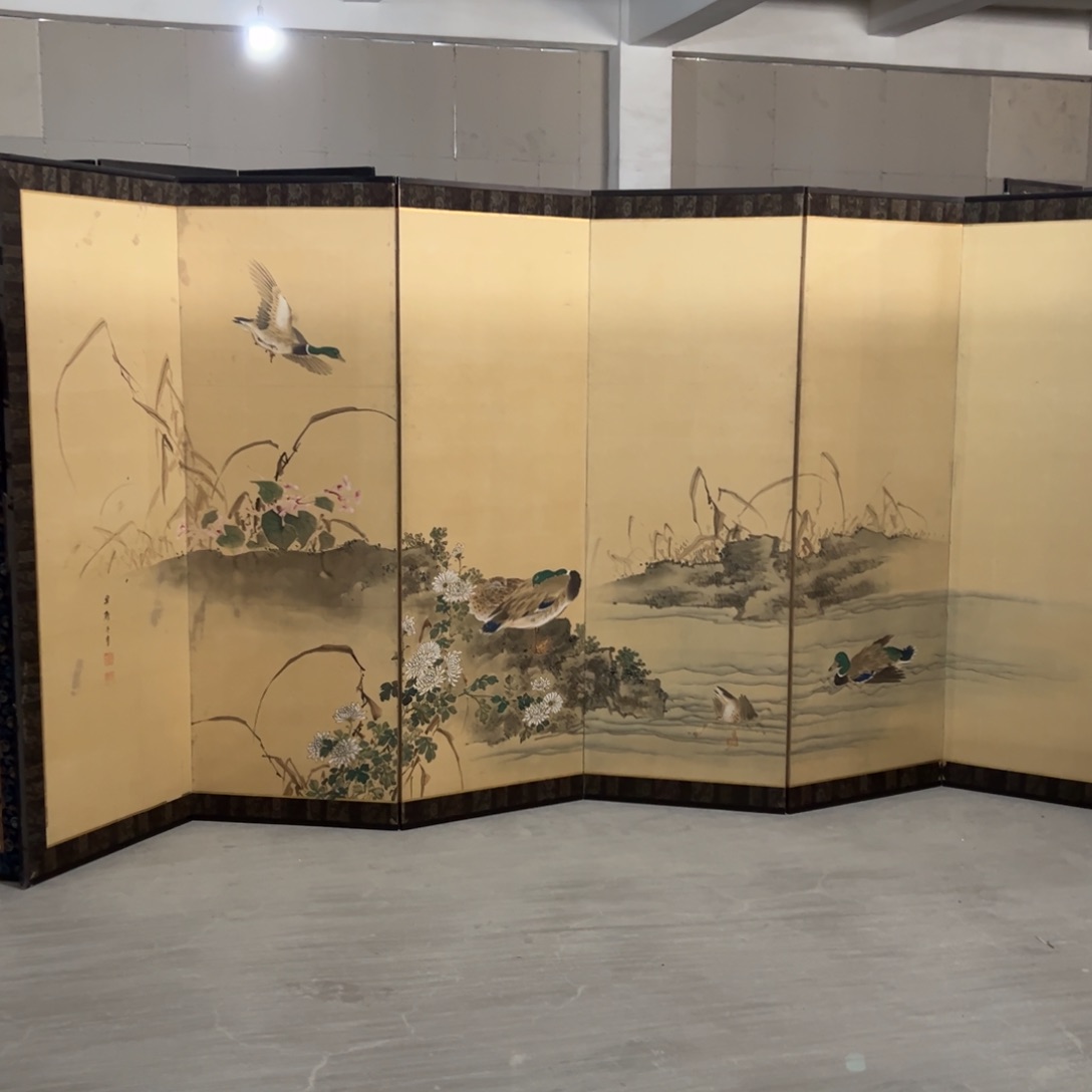 绘画屏风框画茶空间设计