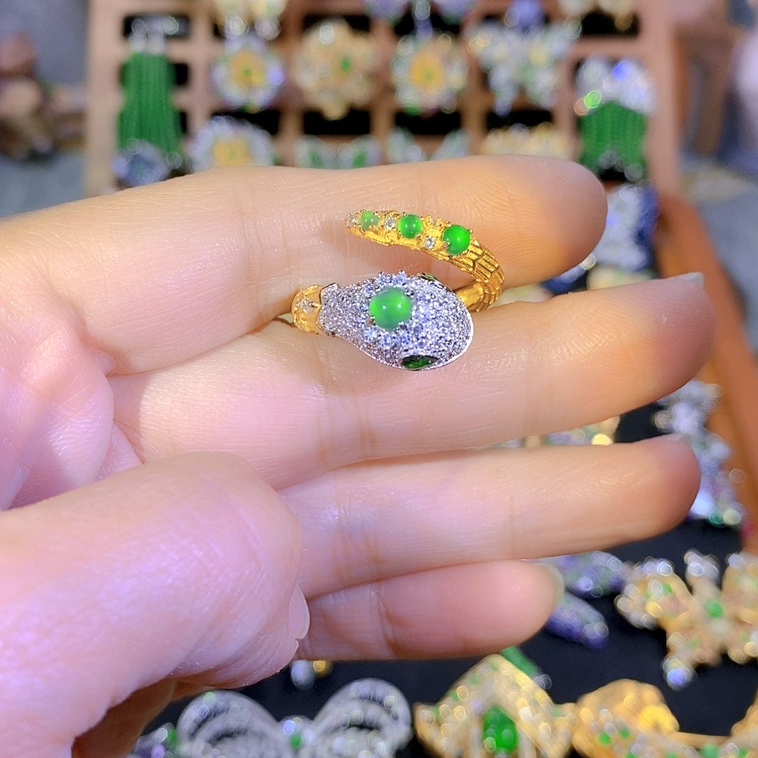 吊坠(不含链)银S925镶嵌翡翠