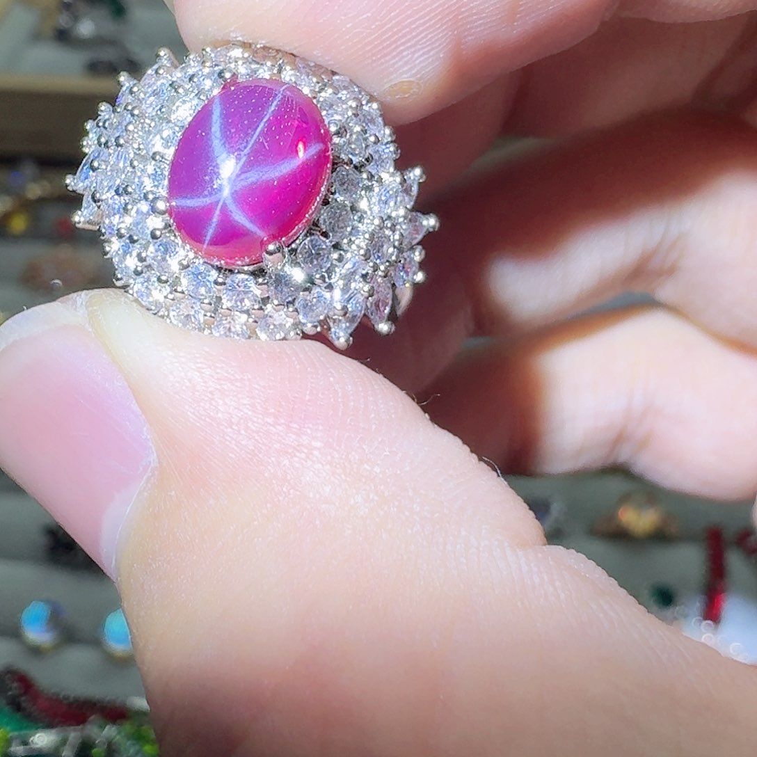 托帕石戒指银S925镶嵌