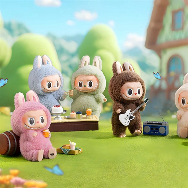 泡泡一代二代马卡龙系列搪胶脸毛绒玩可爱