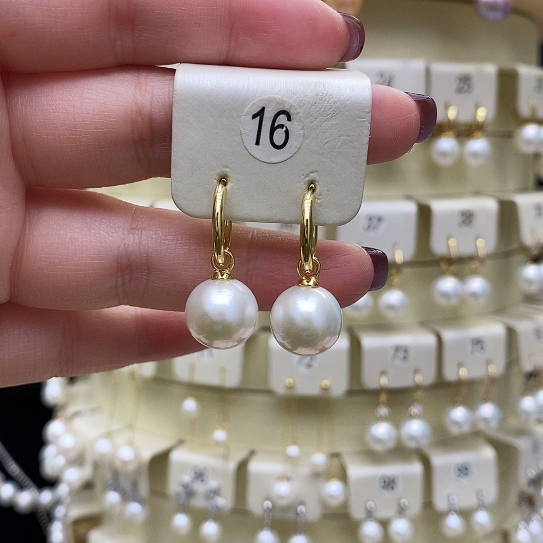 淡水珍珠耳饰银S925镶嵌