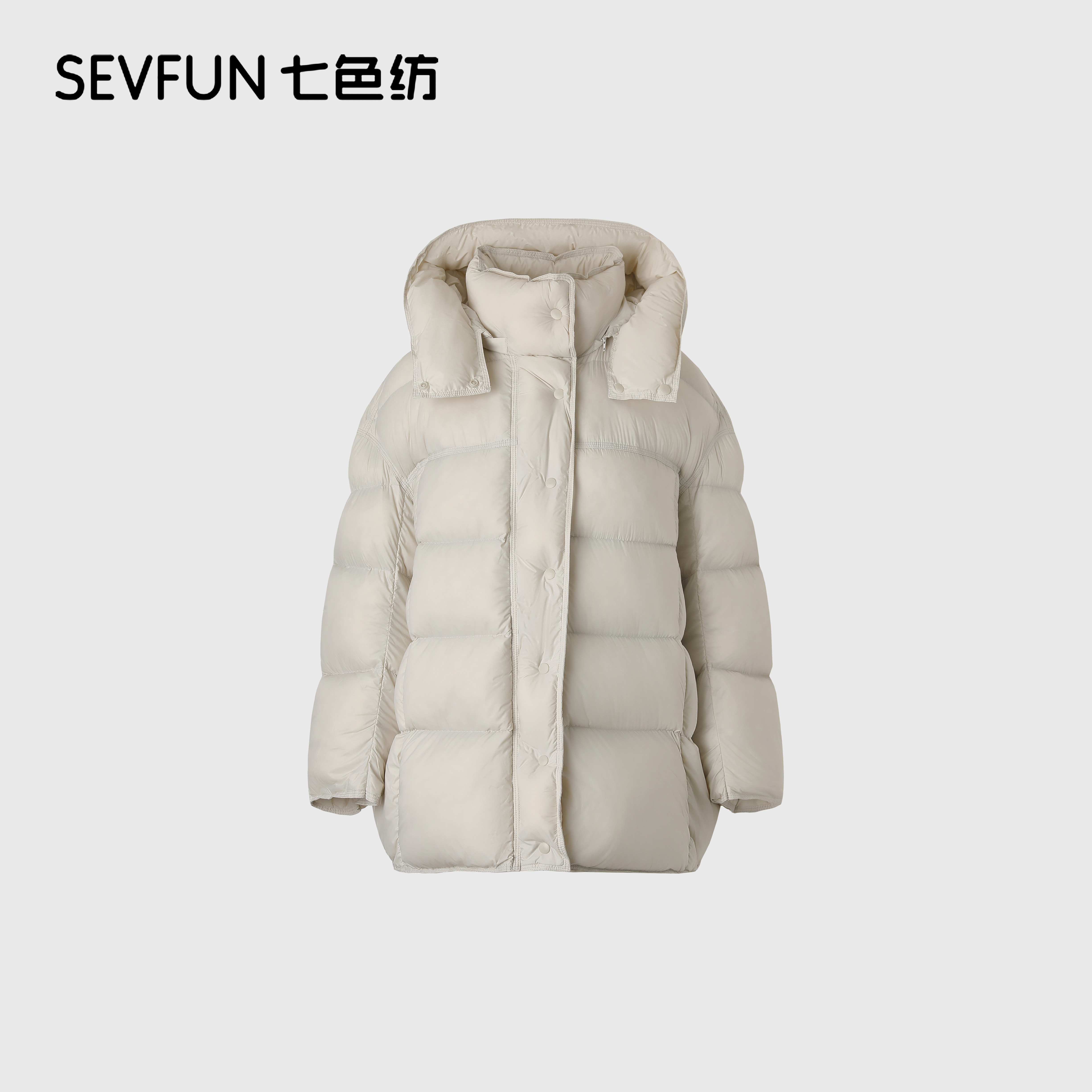 七色纺云朵系列泡芙时尚羽绒服连帽休闲保暖羽绒服