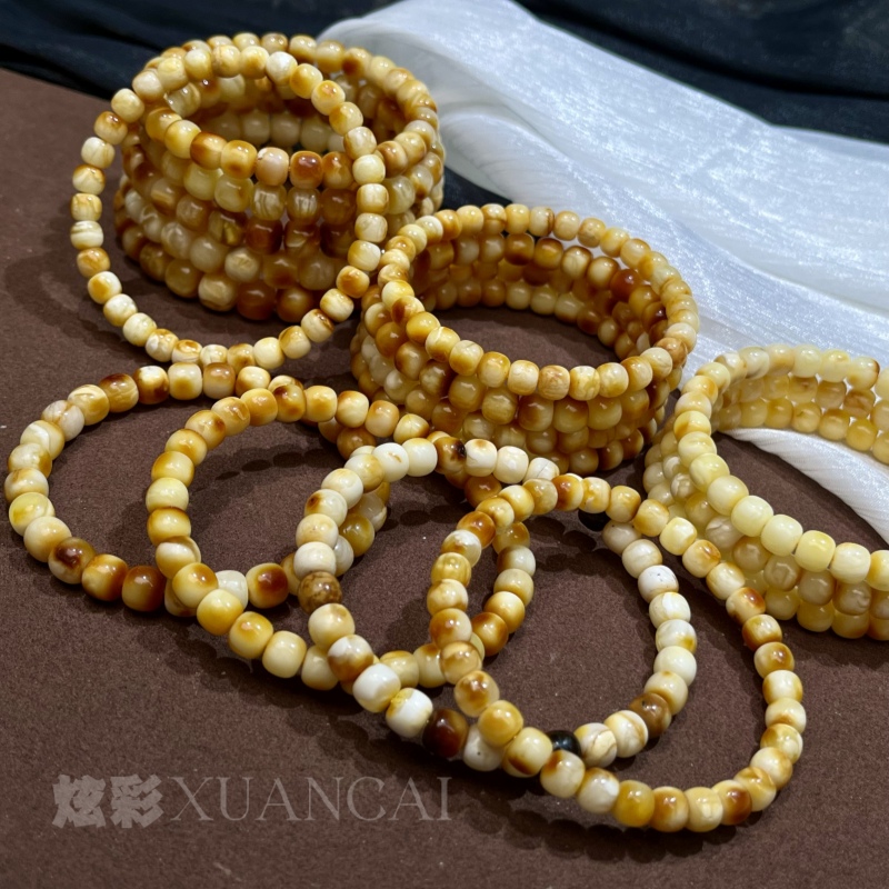 【炫彩·咖沁白】归圆天然百搭拿铁卡布奇诺咖沁白蜡妖花蜜蜡手串