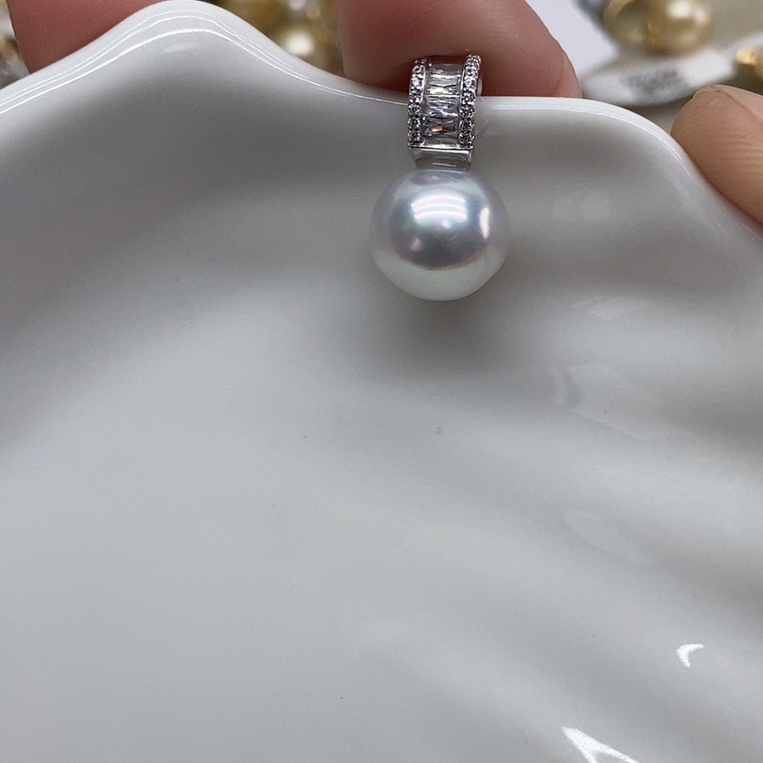 吊坠(不含链)海水珍珠银S925镶嵌