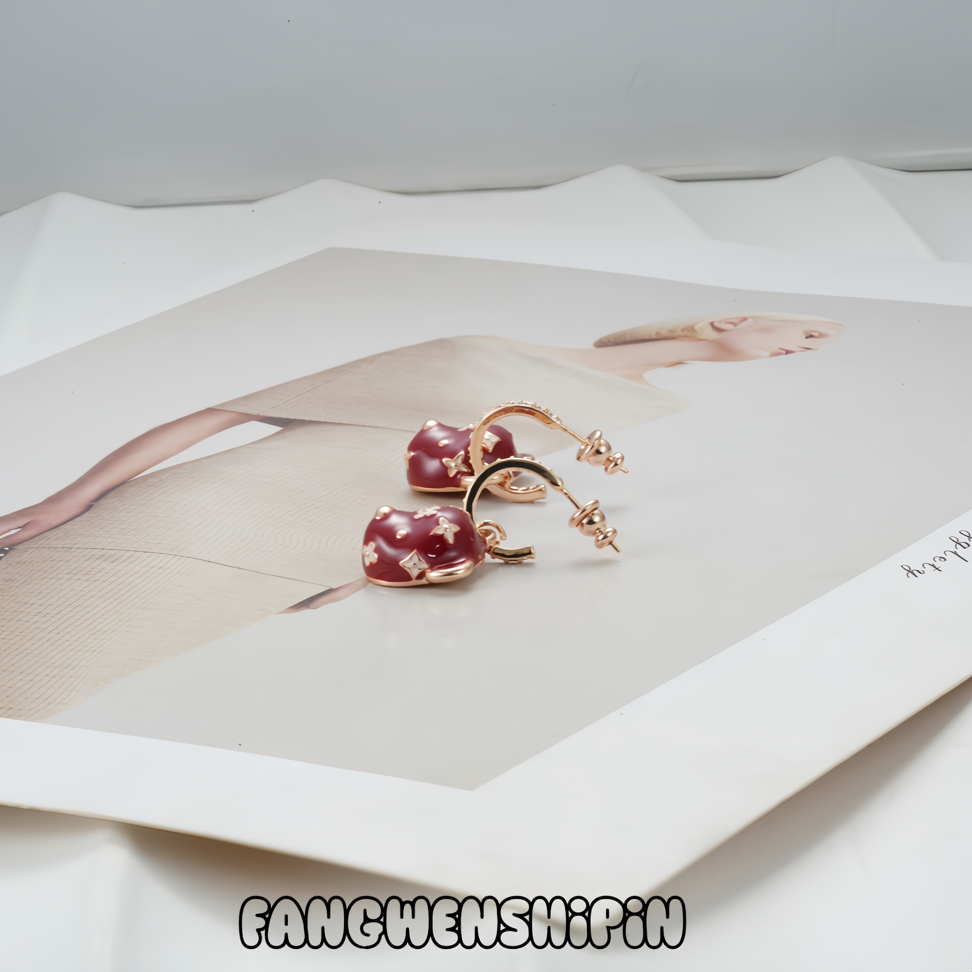 铜合金锆石耳饰 【镀K金】【925银针】耳环5102