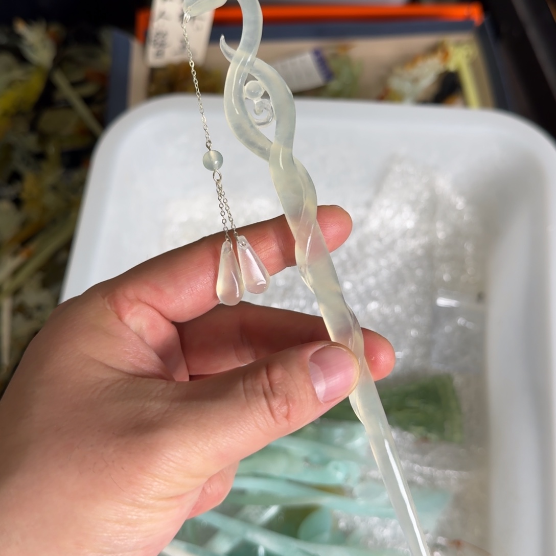 岫玉发饰未镶嵌明君玉簪贼拉好看