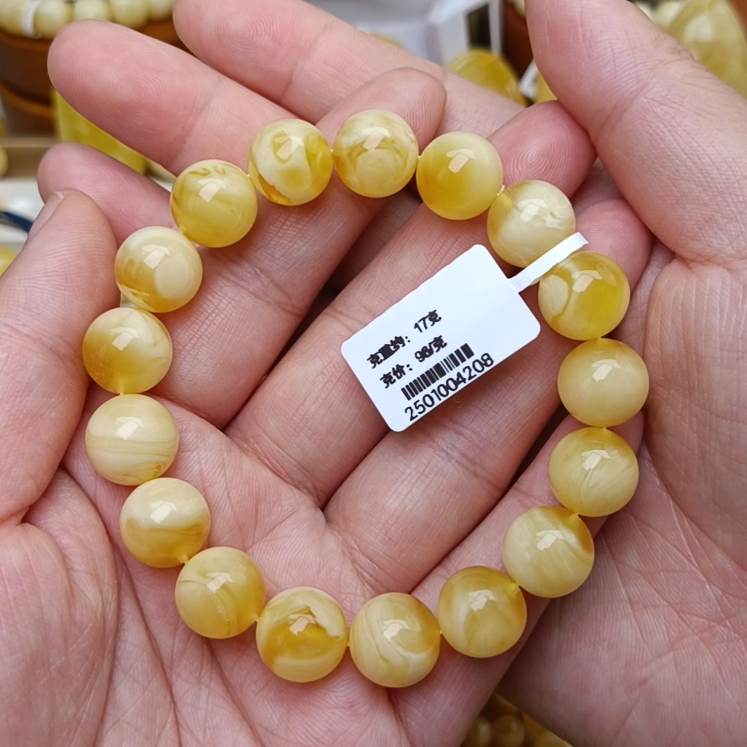 蜜蜡手链未镶嵌12圆珠