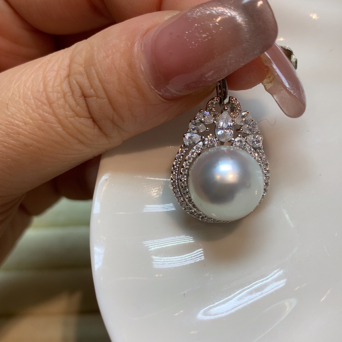 海水珍珠颈饰银S925镶嵌