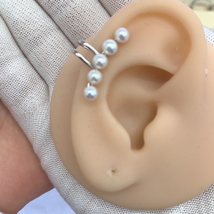 淡水珍珠耳饰银S925镶嵌