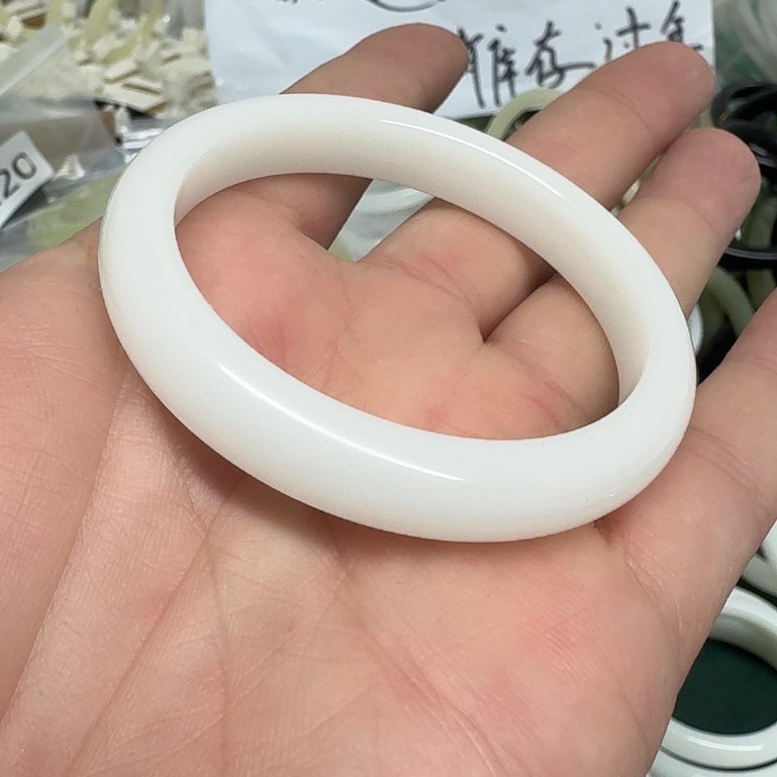 和田玉手镯未镶嵌121号手镯54圈口