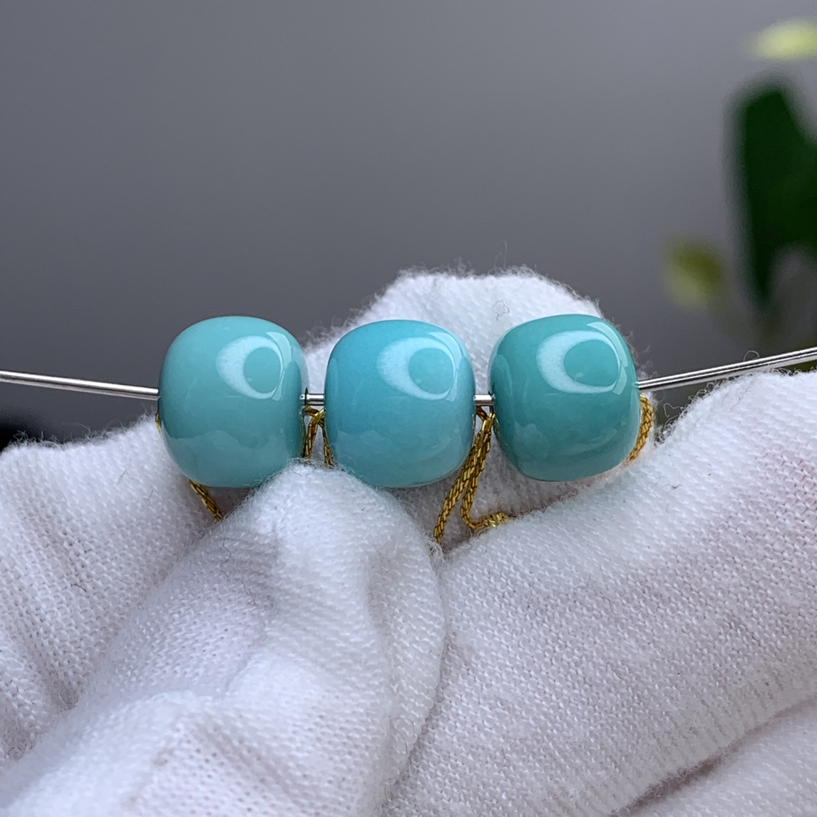 湖北原矿无优化绿松石高瓷老型对珠