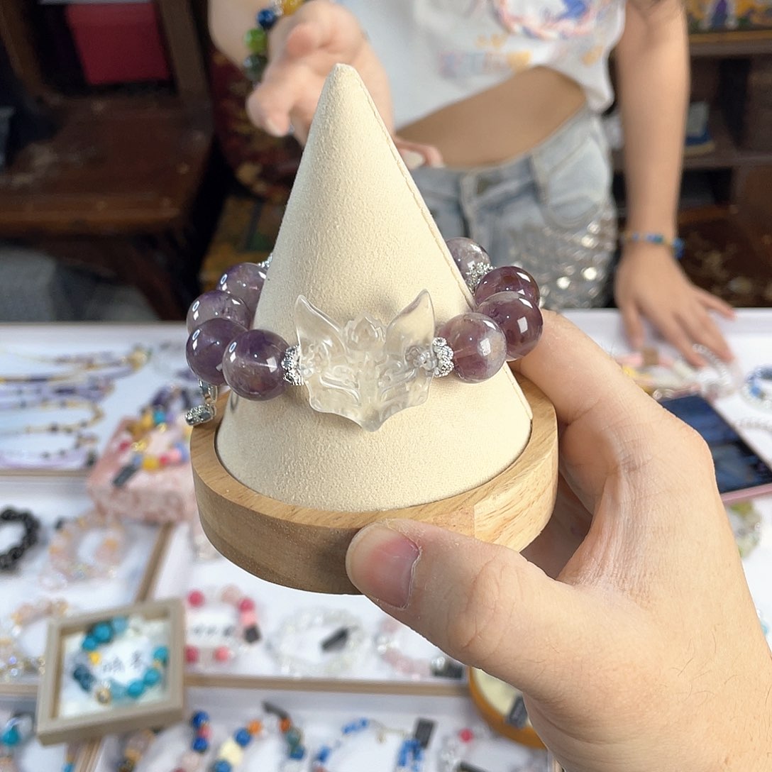 水晶手链银S925镀金镶嵌