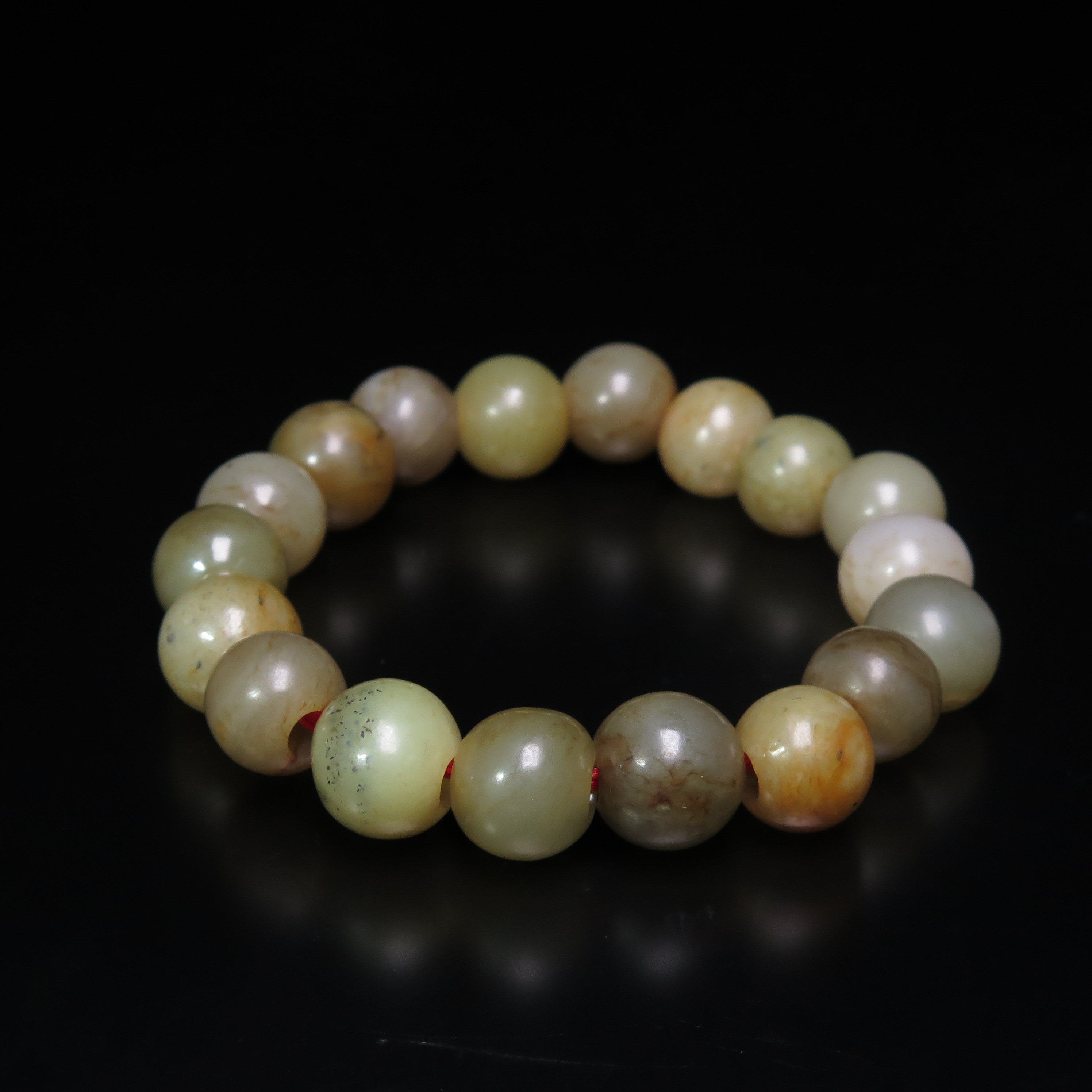 晚清玉珠串饰/MZ513498/和田玉/民族文物